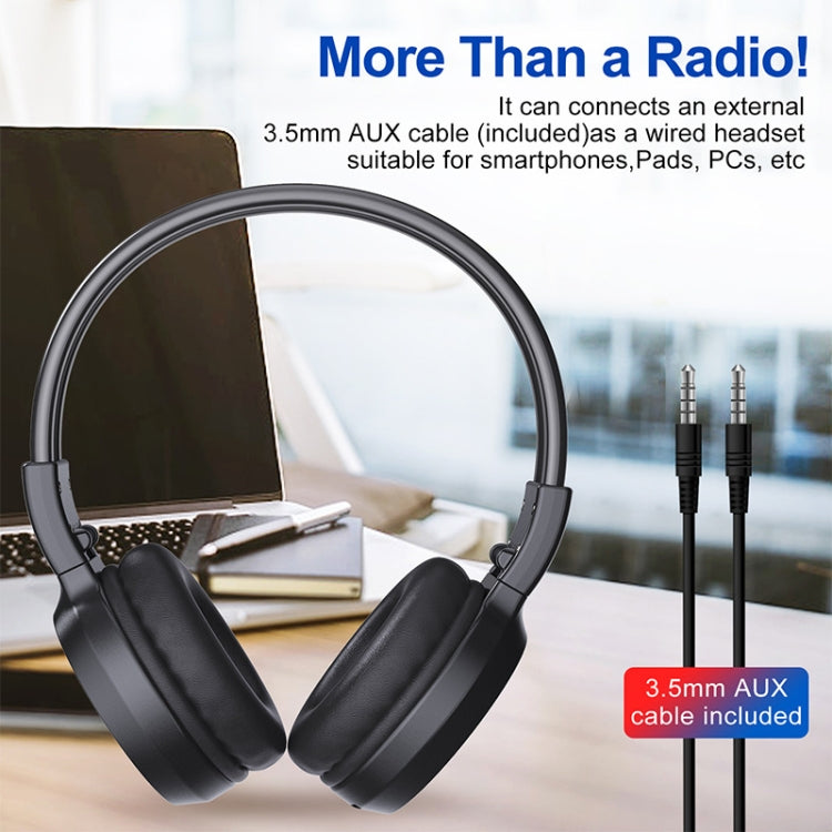 F4 Digital Display Automatic Scanning Foldable FM Radio Headphone, Spec: Charging Version - Radio Player by buy2fix | Online Shopping UK | buy2fix