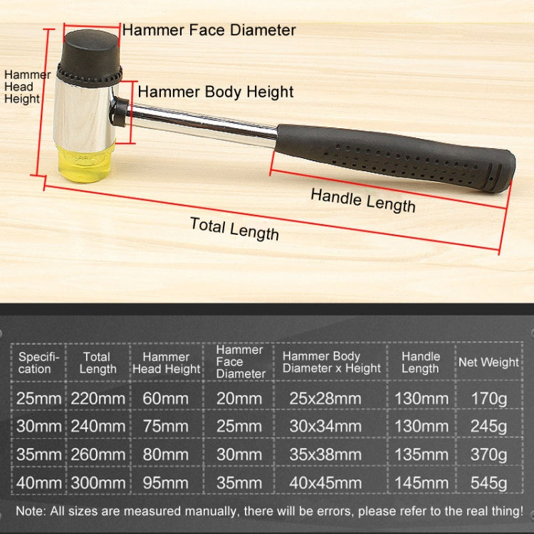 35mm No Bounce Mounting Hammer Handmade DIY Double Face Tap Rubber Hammer - Hammer by buy2fix | Online Shopping UK | buy2fix