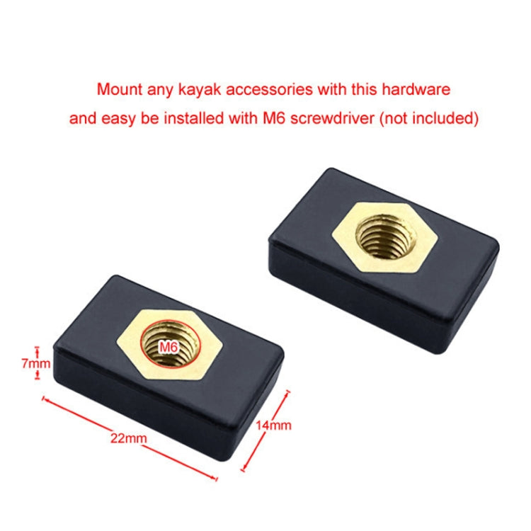 2pcs Kayak Canoe Copper Slide Nut Fishing Rod Holder Base - Marine Accessories & Parts by buy2fix | Online Shopping UK | buy2fix