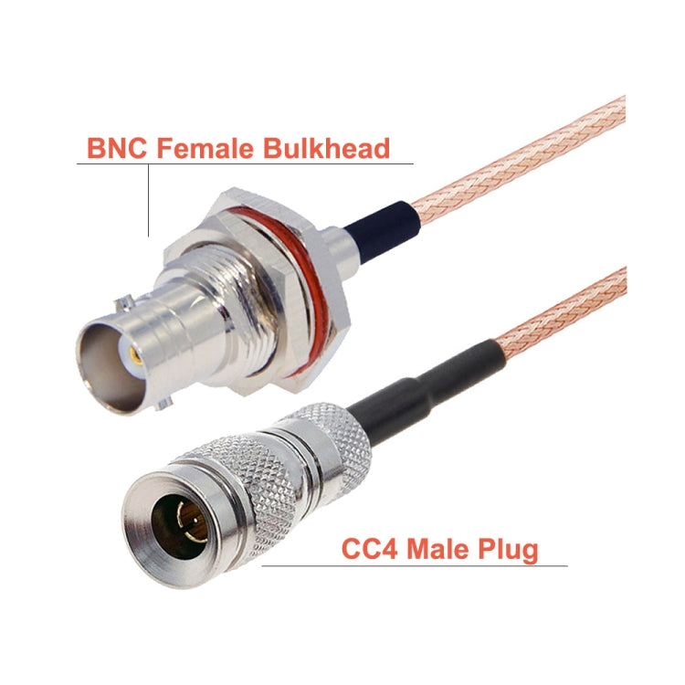 100cm CC4 Male To BNC Through Wall Waterproof Female Cable RG179 RF Adapter Wire - Connectors by buy2fix | Online Shopping UK | buy2fix