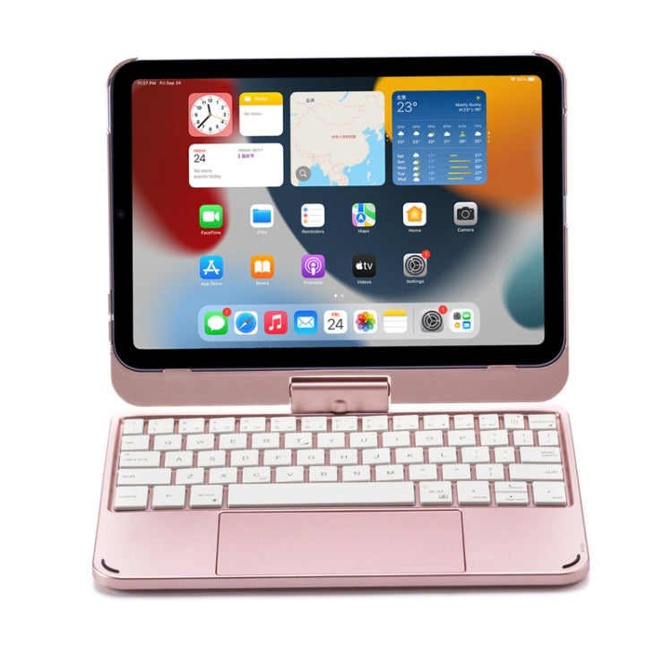 For iPad Mini 6 Tablet Bluetooth Keyboard With Backlight 360 Degree Rotation(Rose Gold) - For iPad mini by buy2fix | Online Shopping UK | buy2fix