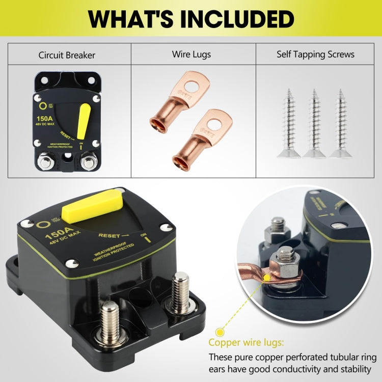 RV Yacht Manual Reset Ignition Protection Fuse Switch With Terminal Accessories, Current: 300A - Fuse by buy2fix | Online Shopping UK | buy2fix