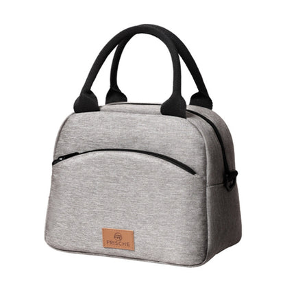 FRISCHE Portable Handheld Insulated Lunch Pack Outdoor Picnic Large Capacity Bento Bag(Gray) - Lunch Bags by FRISCHE | Online Shopping UK | buy2fix