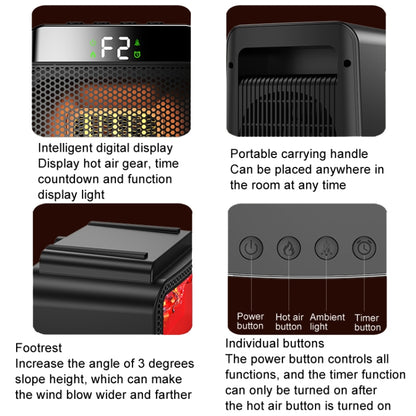 E03 Desktop PTC Heater Dynamic Flame Light Warmer EU Plug - Electric Heaters by buy2fix | Online Shopping UK | buy2fix