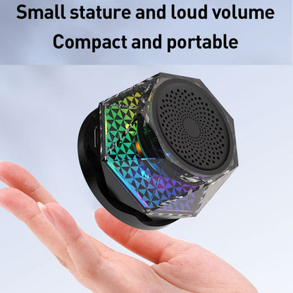 Magnetic Diamond Bluetooth Speaker with RGB Color Light Portable Phone Stand - Mini Speaker by buy2fix | Online Shopping UK | buy2fix