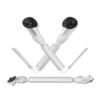 DEVASO For Meta Quest 3S / 3 Game Lightsaber Golf Game Extension Pole Baseball Grip Accessories(White) - VR Accessories by buy2fix | Online Shopping UK | buy2fix