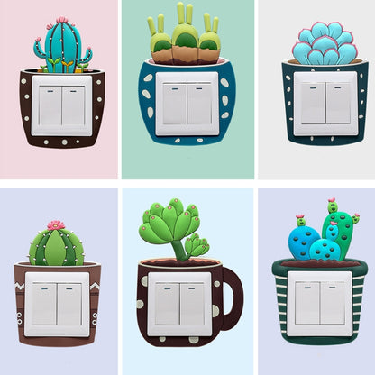 Luminous Three-dimensional Cactus Switch Sticker Socket Panel Cover Decor, Style: Cactus - Sticker by buy2fix | Online Shopping UK | buy2fix