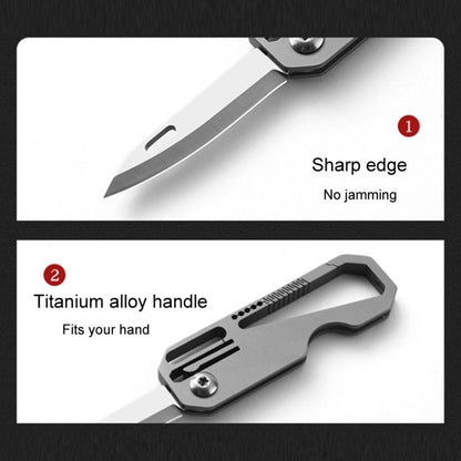 Multifunctional Titanium Keychain Outdoor Portable Defense Mini Folding Knife, Style: With Steel Ring - Key Rings by buy2fix | Online Shopping UK | buy2fix