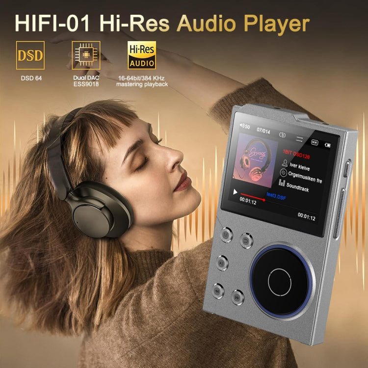 2.4 Inch HIFI Bluetooth Music Player DSD256 Mastering Sound Quality Walkman, Memory: 16GB+8GB(Black) - MP3 Player by buy2fix | Online Shopping UK | buy2fix