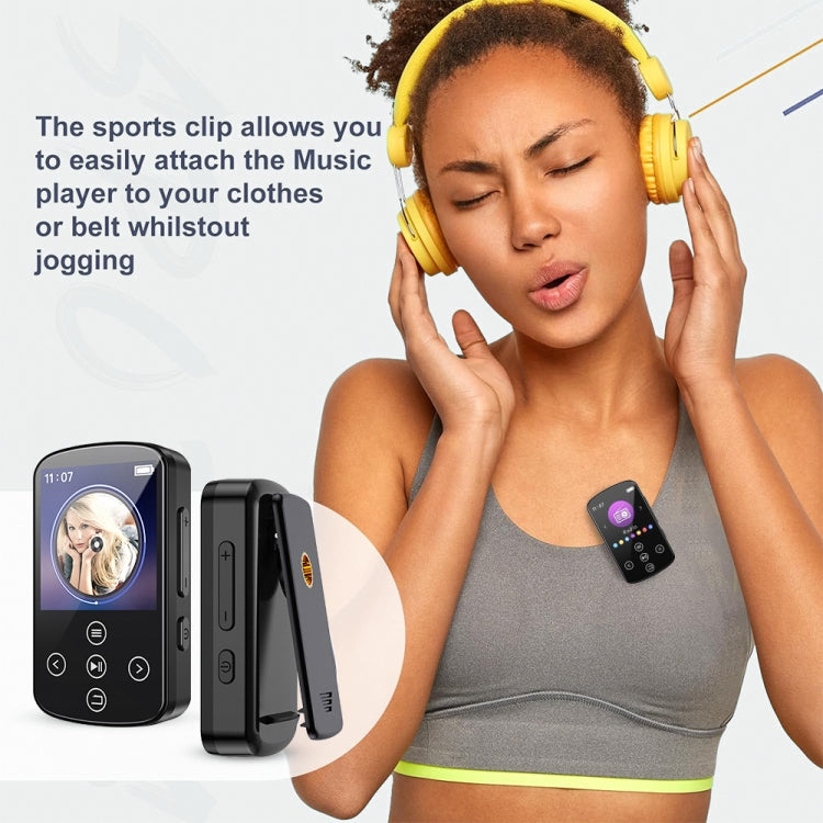 MP3 Bluetooth Music Player HIFI Sports Clip Touch Screen MP4, Memory: 128GB(Black) - MP3 Player by buy2fix | Online Shopping UK | buy2fix