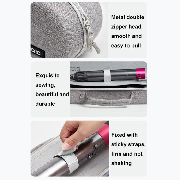 Baona BN-F037 For Dyson HS05 HS01 Large-capacity Handheld Curling Iron Storage Bag(Gray) - For Dyson Accessories by Baona | Online Shopping UK | buy2fix