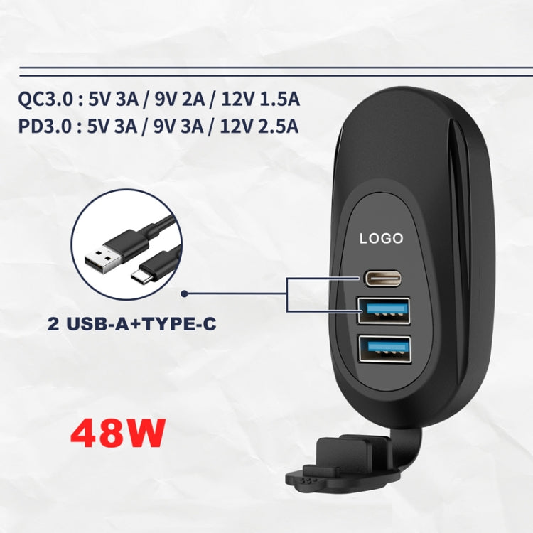 12-24V Bus Handlebar Installed USB Fast Charging Charger, Specifications: 2U QC+QC - DIY Modified Charger by buy2fix | Online Shopping UK | buy2fix