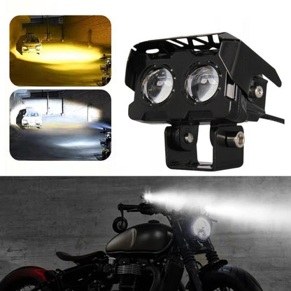 20W Motorcycle Spotlight High Bright Two Color Modified External Waterproof LED Lens Headlight(Always Bright - 3 Wire) - Headlights by buy2fix | Online Shopping UK | buy2fix