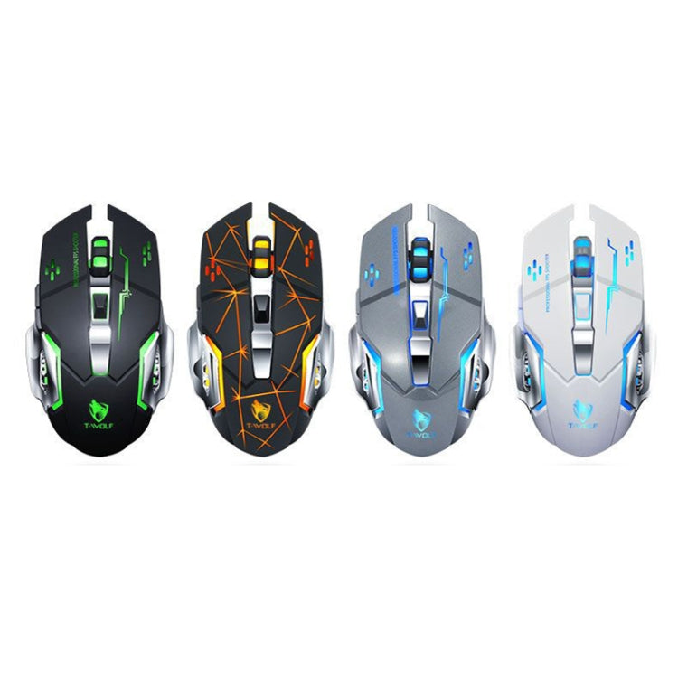 T-WOLF Q13 2.4GHz 6-keys RGB Colorful Light Gaming Wireless Mouse, Color: Single Mode White - Wireless Mice by T-WOLF | Online Shopping UK | buy2fix