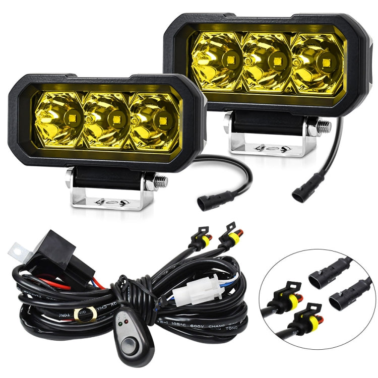 E23 40W 9V-30V 5 Inch Waterproof 3-Eye Headlight(Floodlight Yellow Light) - Work Lights by buy2fix | Online Shopping UK | buy2fix