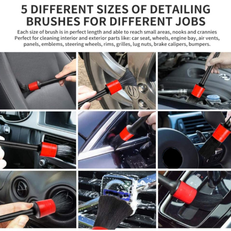 11pcs /Set Car Wash Cleaning Gap Detail Short Handle Brush(Red) - Car washing supplies by buy2fix | Online Shopping UK | buy2fix