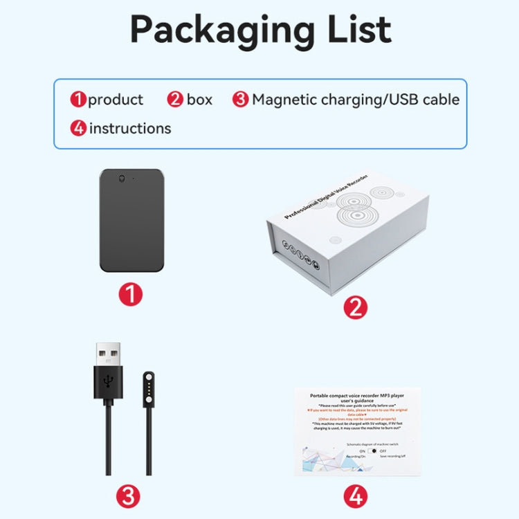 32GB AI Voice Recorder App Control Supports 58 Languages Simultaneous Interpretation / Transcribe & Summarize(Black) - Other Style by buy2fix | Online Shopping UK | buy2fix