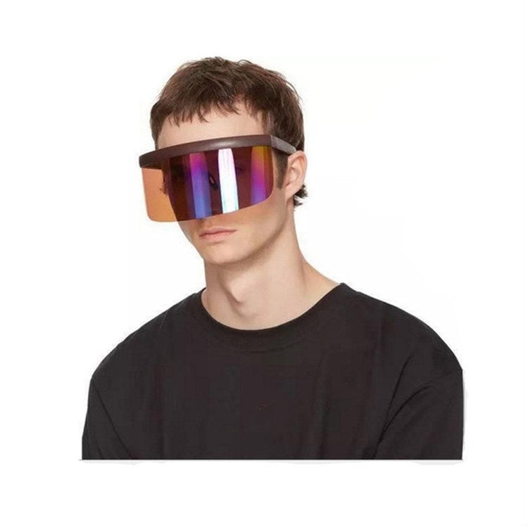 Anti-peeping Sun Mirror Integrated Anti-foam Sunscreen Mask, Color:Black Frame Blue - Face Shield by buy2fix | Online Shopping UK | buy2fix