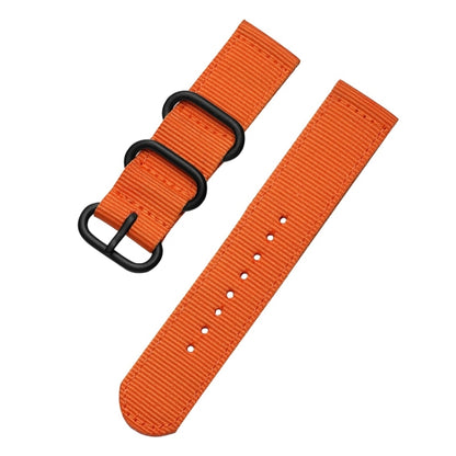 Washable Nylon Canvas Watchband, Band Width:22mm(Orange with Black Ring Buckle) - Watch Accessories & Parts by buy2fix | Online Shopping UK | buy2fix