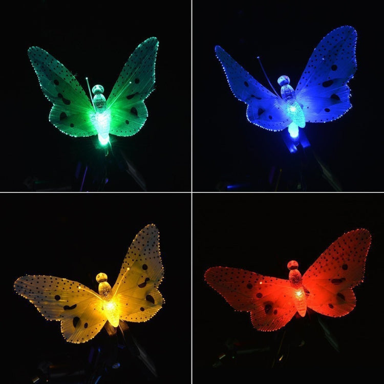 Solar Powered Butterfly Fiber Optic Fairy String Waterproof Christmas Outdoor Garden Holiday Lights, Size:4m 12LEDs - Solar Lights by buy2fix | Online Shopping UK | buy2fix