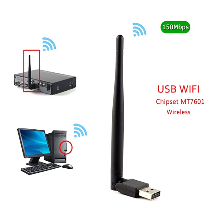 MT7601 150M USB Wireless Card Portable WiFi Signal Receiver - USB Network Adapter by buy2fix | Online Shopping UK | buy2fix