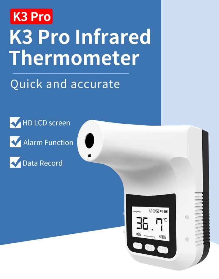 K3 Pro Handsfree Non-contact Forehead Body Light-sensitive Distance Sensor Infrared Thermometer, 2.8 inch LCD Display Screen - Infra-red Thermoscope by buy2fix | Online Shopping UK | buy2fix