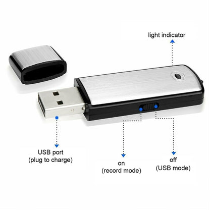 SK858 8GB Rechargeable Portable U-Disk Meeting Voice Recorder (Black) - U-Disk Recorder by buy2fix | Online Shopping UK | buy2fix