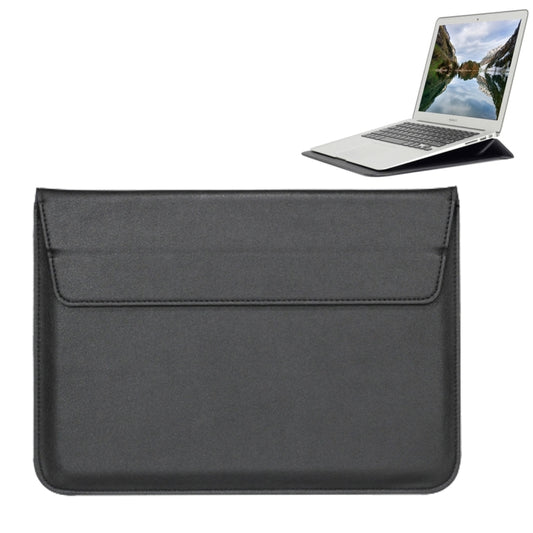 Universal Envelope Style PU Leather Case with Holder for Ultrathin Notebook Tablet PC 15.4 inch, Size: 39x28x1.5cm(Black) - 15 inch by buy2fix | Online Shopping UK | buy2fix