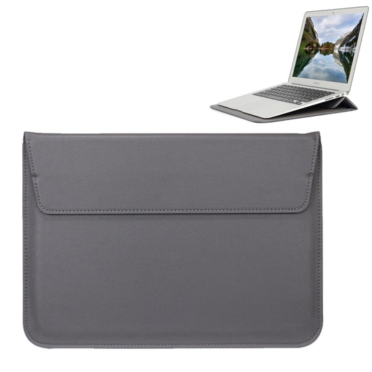 Universal Envelope Style PU Leather Case with Holder for Ultrathin Notebook Tablet PC 15.4 inch, Size: 39x28x1.5cm(Grey) - 15 inch by buy2fix | Online Shopping UK | buy2fix