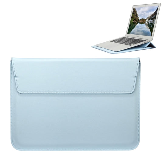 Universal Envelope Style PU Leather Case with Holder for Ultrathin Notebook Tablet PC 15.4 inch, Size: 39x28x1.5cm(Blue) - 15 inch by buy2fix | Online Shopping UK | buy2fix