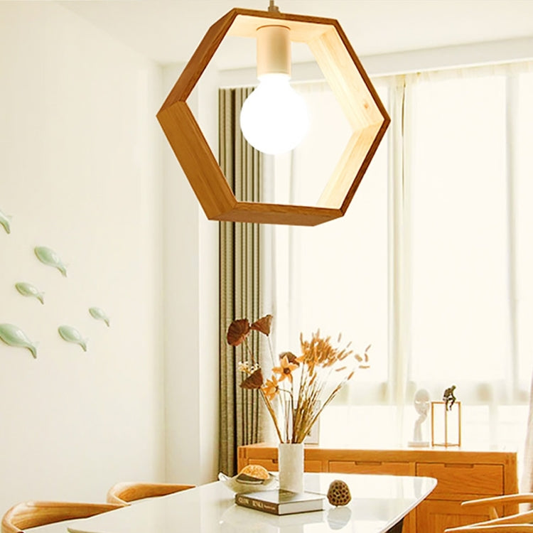 Home Decoration Personality Creative Simple Solid Wood Geometric Pendant Lights (Hexagon) - Celling Lights & Chandeliers by YWXLight | Online Shopping UK | buy2fix