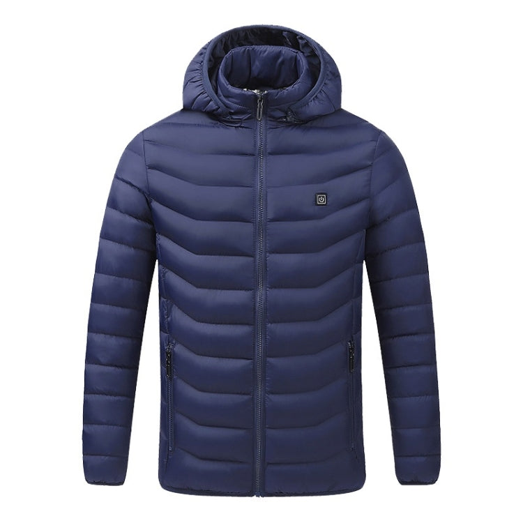 USB Heated Smart Constant Temperature Hooded Warm Coat for Men and Women (Color:Blue Size:XXXL) - Down Jackets by buy2fix | Online Shopping UK | buy2fix