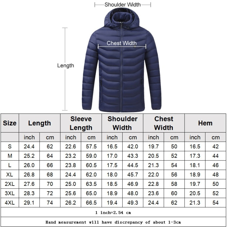 USB Heated Smart Constant Temperature Hooded Warm Coat for Men and Women (Color:Blue Size:XXXL) - Down Jackets by buy2fix | Online Shopping UK | buy2fix