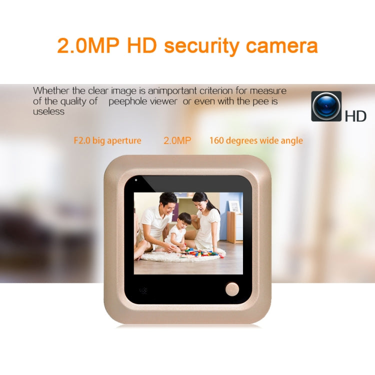 X5 2.4 inch Screen 2.0MP Security Camera No Disturb Peephole Viewer, Support TF Card(Gold) - Security by buy2fix | Online Shopping UK | buy2fix