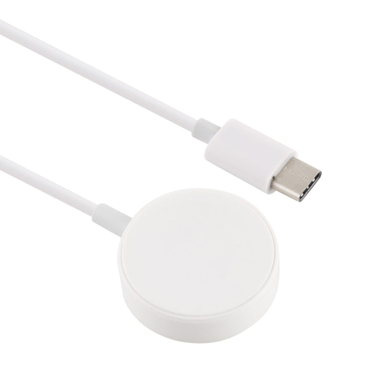 1M Type-C Universal Portable Magnetic Wireless Charger for Apple Watch Series 7 & 6 & 5 & 4 & 3 & 2(White) - Charger / Holder by buy2fix | Online Shopping UK | buy2fix