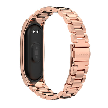 Mijobs Stainless Steel Metal Watch Band for Xiaomi Mi Band 3 & 4 & 5 & 6(Rose Gold) - Watch Bands by MIJOBS | Online Shopping UK | buy2fix