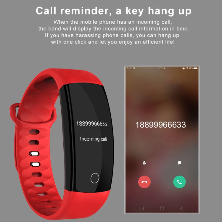 QS01 0.96 inches TFT Color Screen Smart Bracelet IP67 Waterproof, Support Call Reminder /Heart Rate Monitoring /Sleep Monitoring /Blood Pressure Monitoring /Sedentary Reminder (Red) - Smart Wear by buy2fix | Online Shopping UK | buy2fix