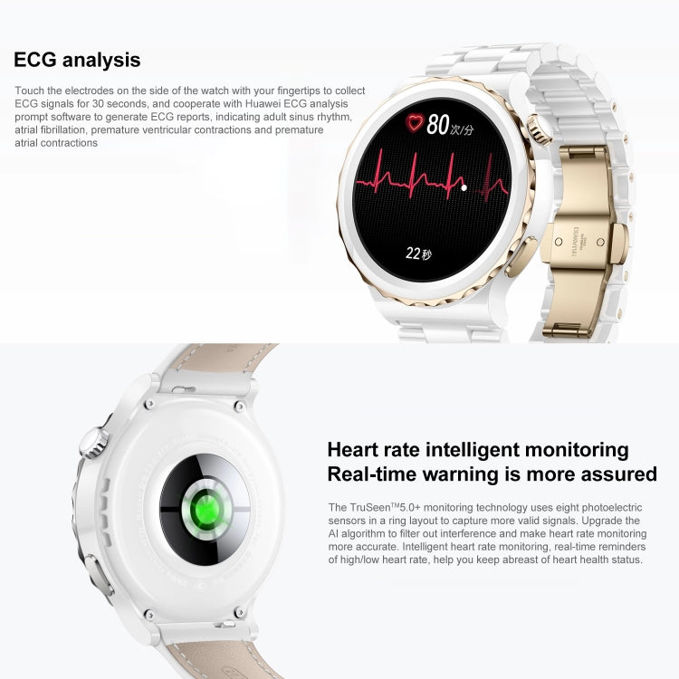 HUAWEI WATCH GT 3 Pro Ceramics Smart Watch 43mm Ceramics Wristband, 1.32 inch AMOLED Screen, Support ECG / GPS / 7-days Battery Life - Wearable Devices by Huawei | Online Shopping UK | buy2fix