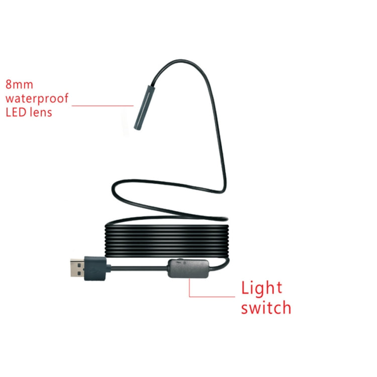 2.0MP HD Camera WiFi Endoscope Snake Tube Inspection Camera with 8 LED, Waterproof IP68, Lens Diameter: 8mm, Length: 3.5m, Soft Line - Consumer Electronics by buy2fix | Online Shopping UK | buy2fix