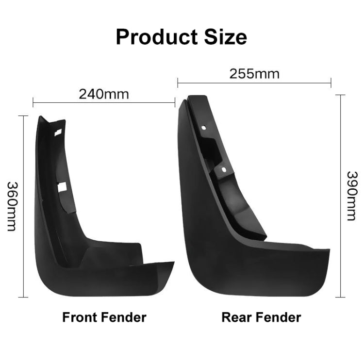 For Jaguar F-PACE 2016-2021 4pcs/Set Car Auto Soft Plastic Splash Flaps Fender Guard - Mudguards by buy2fix | Online Shopping UK | buy2fix