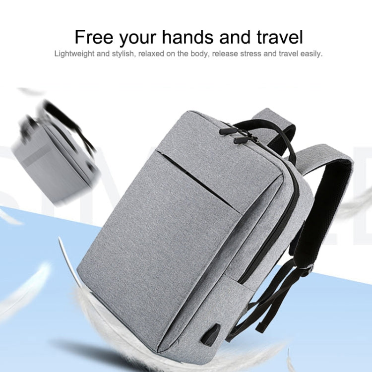 POFOKO Large-capacity Waterproof Oxford Cloth Business Casual Backpack with External USB Charging Design for 15.6 inch Laptops (Grey) - Other by POFOKO | Online Shopping UK | buy2fix