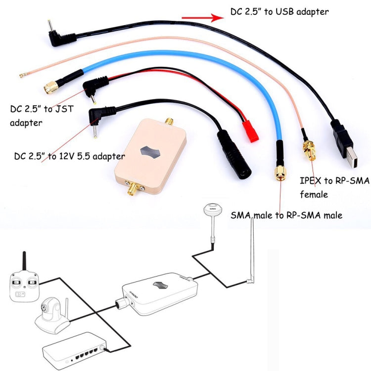 SH-RC24G3W 2.4GHz 3W Wireless WiFi Signal Booster Amplifier for UAV RC (Gold) - Toys & Hobbies by buy2fix | Online Shopping UK | buy2fix