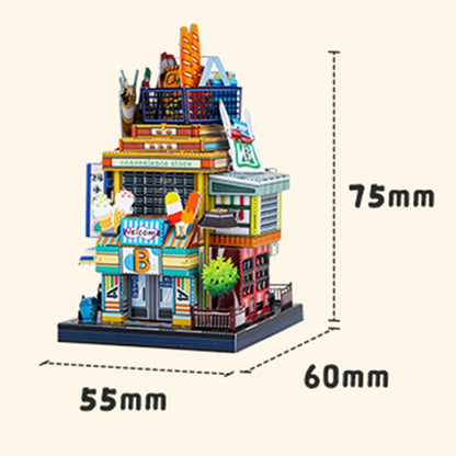 3D Metal Assembled Model Creative DIY Handmade Art House, Style: Convenience Store - DIY Developmental Toys by buy2fix | Online Shopping UK | buy2fix