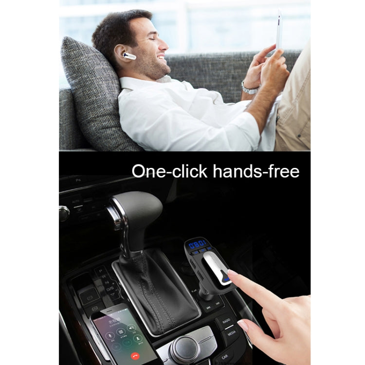 ER9 2 in 1 Hands-Free Calling Car Kit Wireless Bluetooth Headset Dual USB Charger FM Transmitter MP3 Music Player - Bluetooth Car Kits by buy2fix | Online Shopping UK | buy2fix