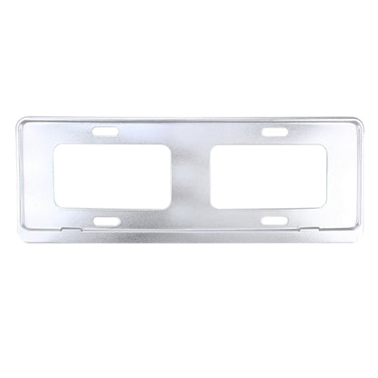 2 PCS Car License Plate Frames Stainless Steel License Plate Frame(White) - License Plate Covers & Frames by buy2fix | Online Shopping UK | buy2fix