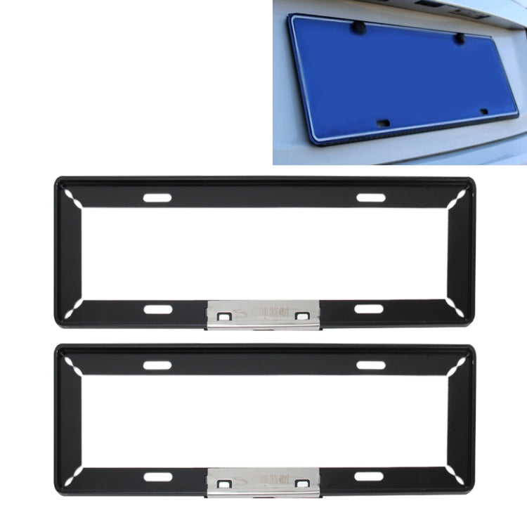 2 PCS Simple and Beautiful Car License Plate Frame Holder Universal License Plate Holder Car Accessories(Black) - License Plate Covers & Frames by buy2fix | Online Shopping UK | buy2fix