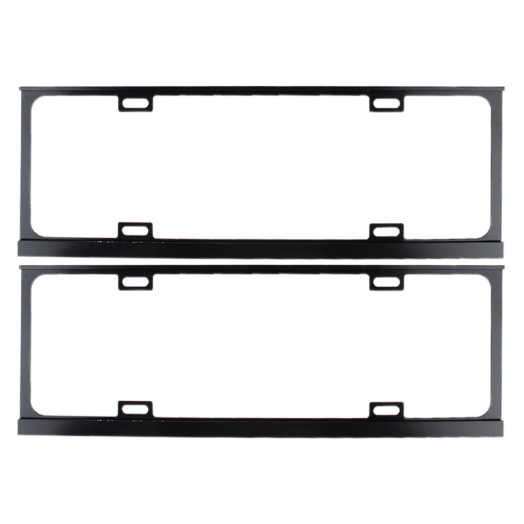 2 PCS Car License Plate Frames Car Styling License Plate Frame Magnesium Alloy Universal License Plate Holder Car Accessories(Black) - License Plate Covers & Frames by buy2fix | Online Shopping UK | buy2fix