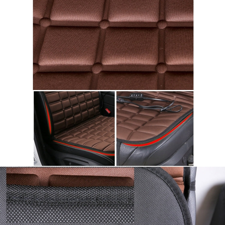 12V Heated Car Seat Cushion Cover Seat Heater Warmer Winter Car Cushion Car Driver Heated Seat Cushion(Brown) - Seat Accessories by buy2fix | Online Shopping UK | buy2fix