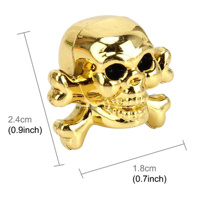 4 PCS Universal Skull Shape Gas Cap Mouthpiece Cover Gas Cap Tire Cap Car Motor Bicycle Tire Valve Caps(Gold) - In Car by buy2fix | Online Shopping UK | buy2fix