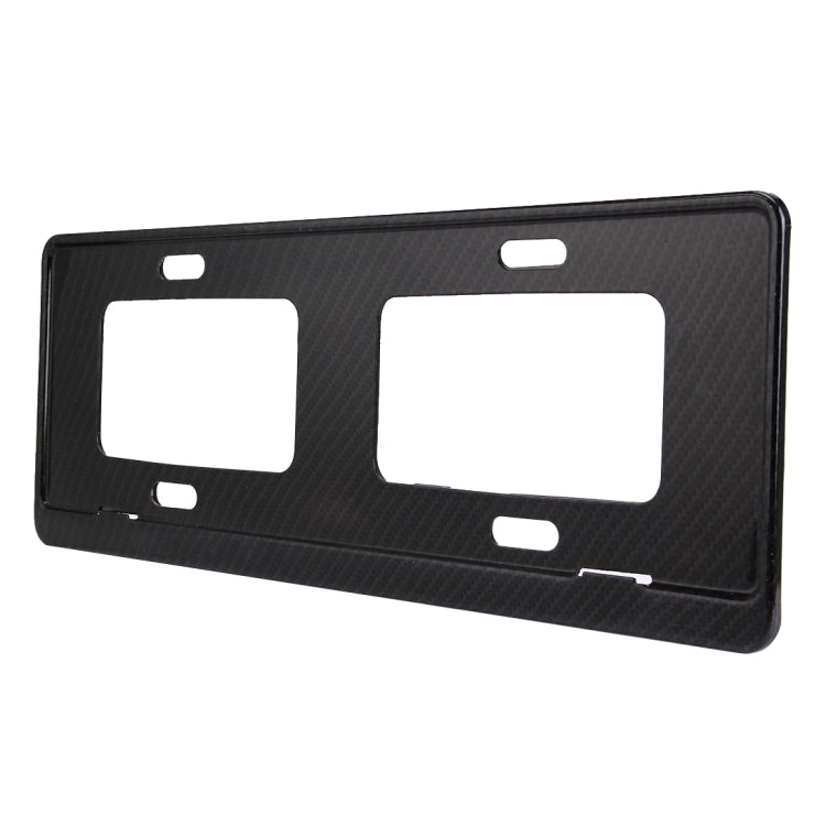 2 PCS Car License Plate Carbon Fiber Bracket Frame Holder Stand Mount(Black) - License Plate Covers & Frames by buy2fix | Online Shopping UK | buy2fix